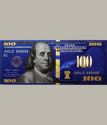 Hop n Shop - 100 US Dollar Bill 24Kt Gold Plated 1 Paper currency & Bank notes