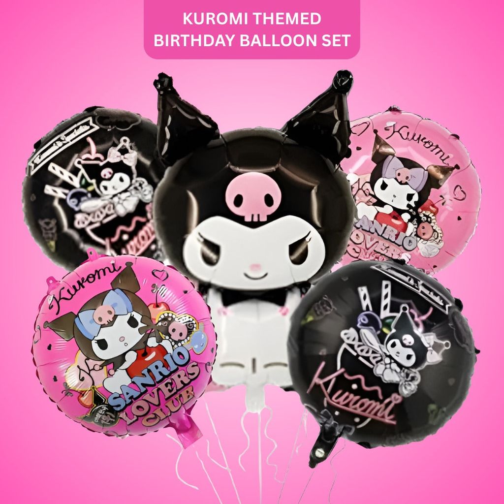 Kuromi Themed Birthday Balloon Set - 5PC - Party and Festive Needs | Buy online on ZillyBuy