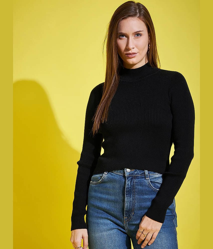 98 Degree North Cotton High Neck Women's Pullovers - Black (Pack of 1)