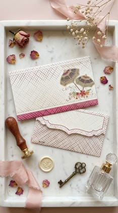 The Prosperous Umbrellas Envelope – Traditional Festive Money Envelope for Shagun & Celebrations