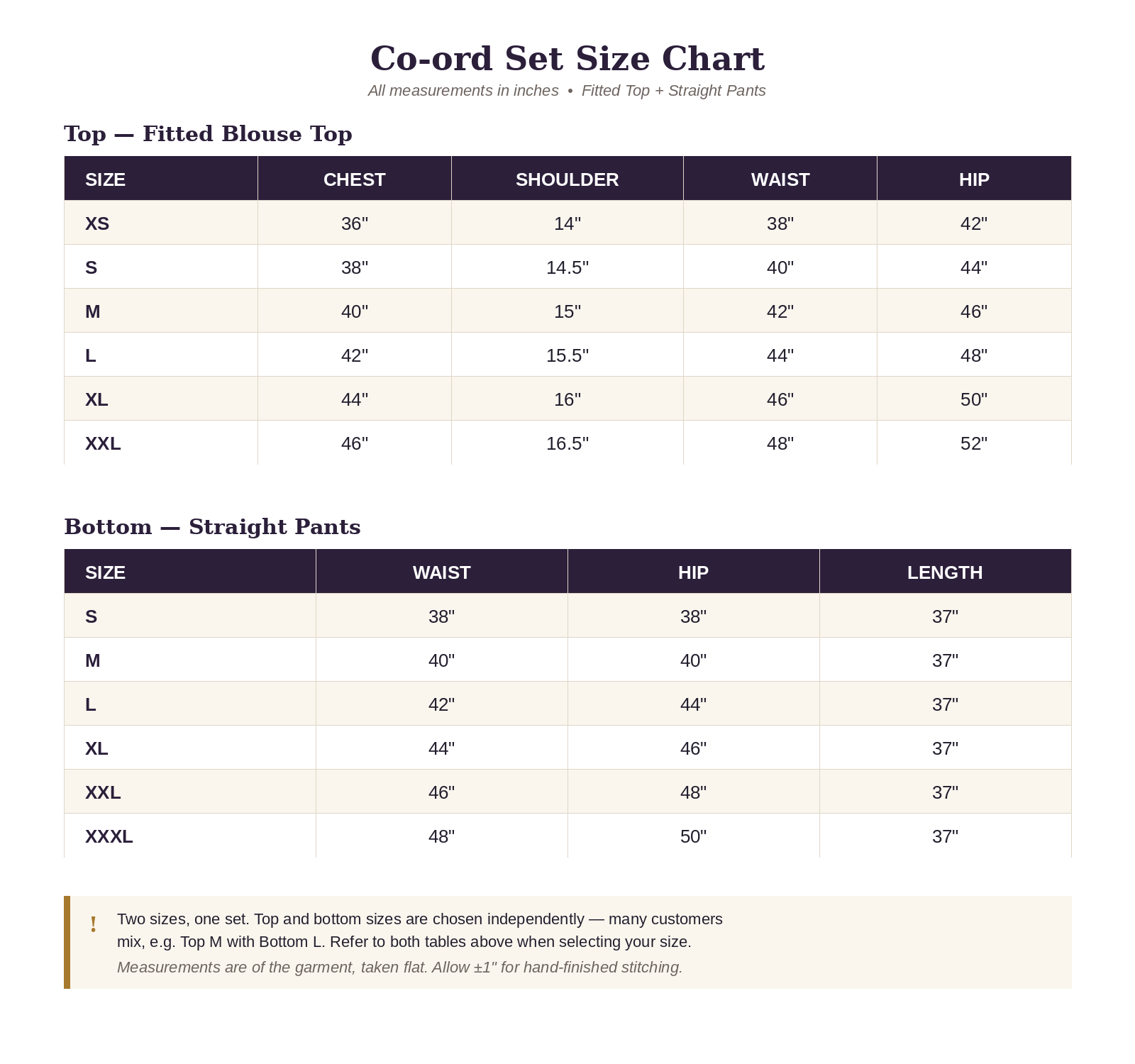 Size Guide Size Guide