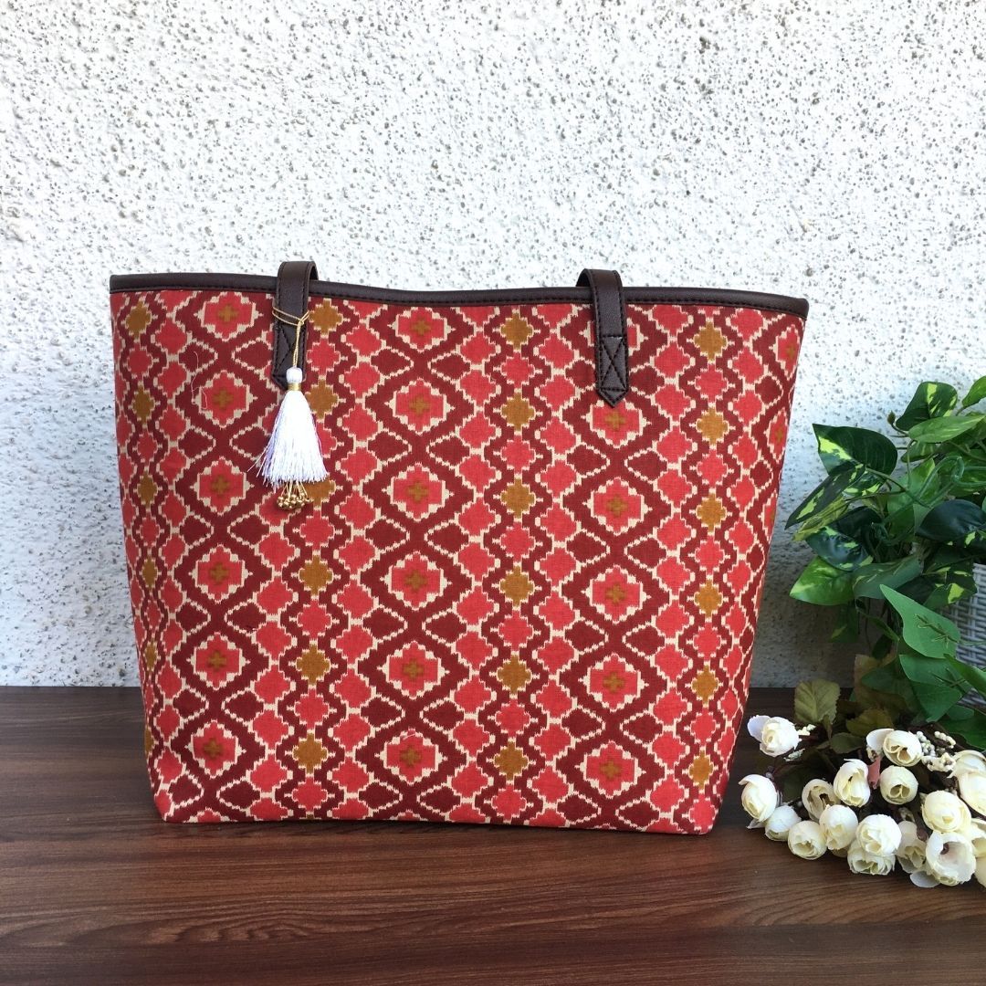 Red Patola - Printed Tote Bag