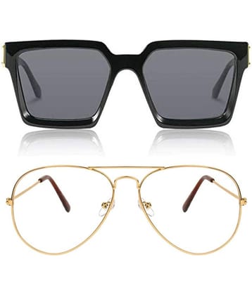 Kanny Devis - Black Square Sunglasses ( Pack of 2 )