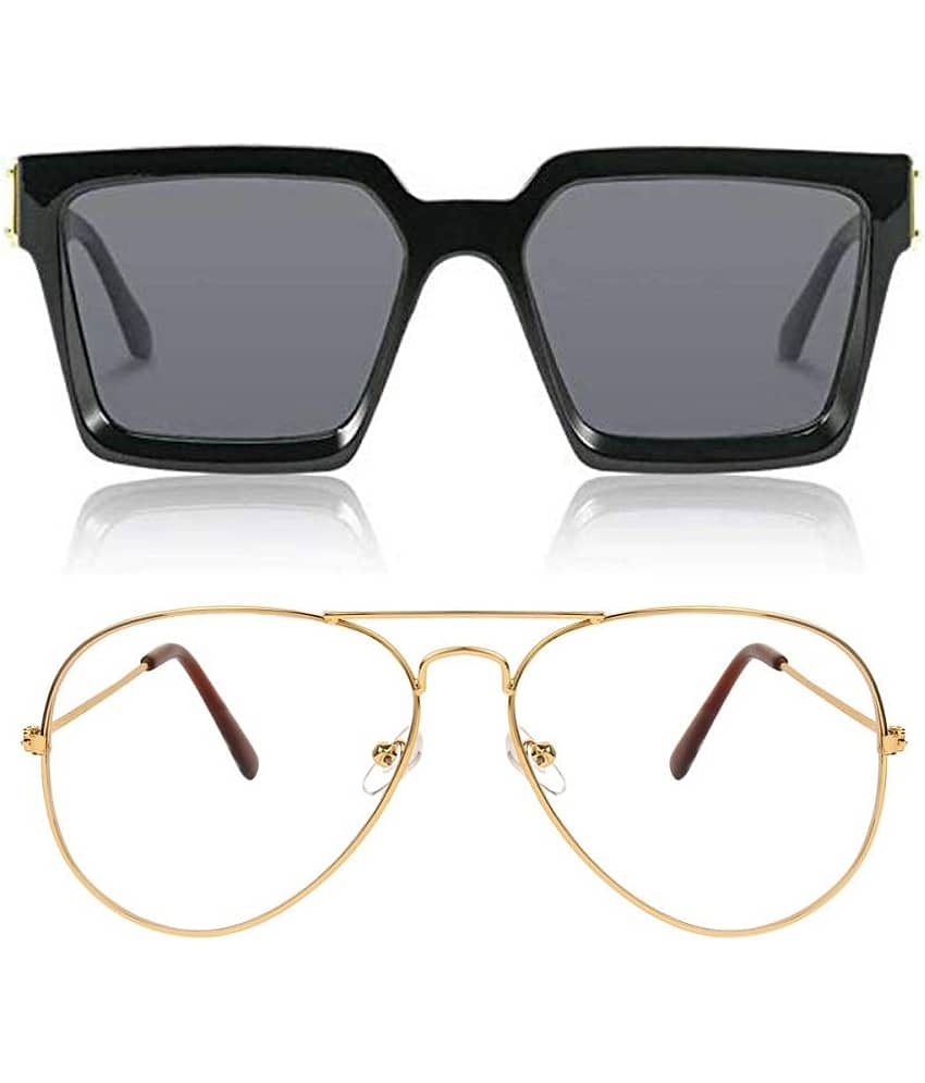 Kanny Devis - Black Square Sunglasses ( Pack of 2 )