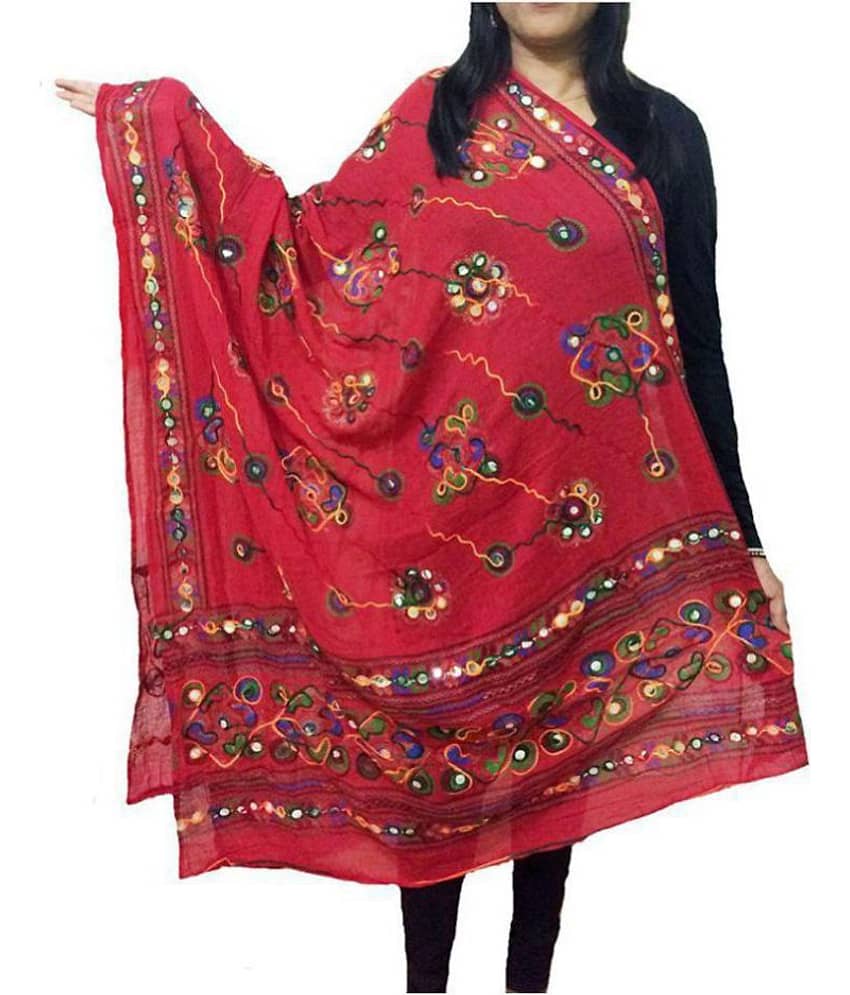 Raj Red Cotton Dupatta