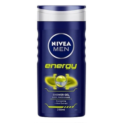 Nivea Men Energy Shower Gel With Mint Extracts For Body, Face & Hair, 250 ml