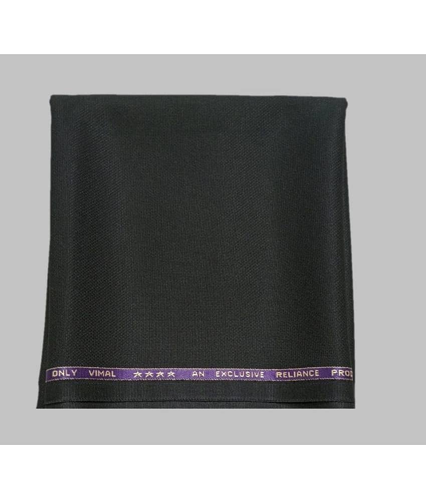 ONLY VIMAL - Black Polyester Blend Men's Unstitched Pant Piece ( Pack of 1 )