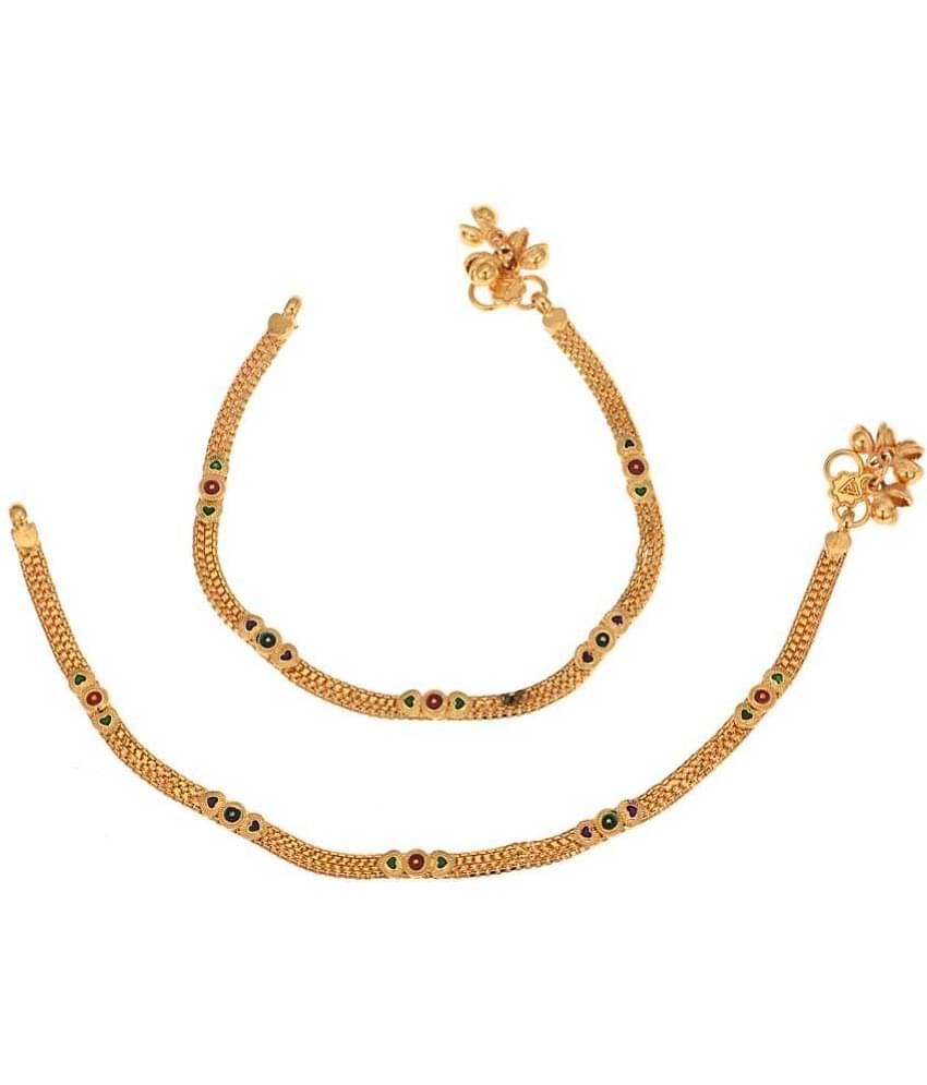 AanyaCentric - Gold Anklets ( Pack of 1 )