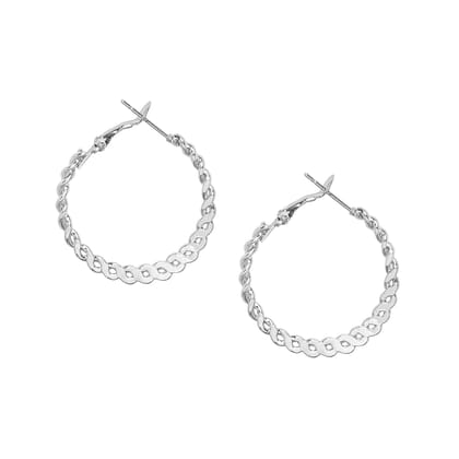 Silver-Plated Circular Hoop Earrings