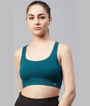 C9 Airwear - Blue Nylon Removable Padding Women's Sports Bra ( Pack of 1 )