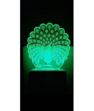 SUPERAJANTA PEACOCK 2057 Night Lamp Multi - Pack of 1