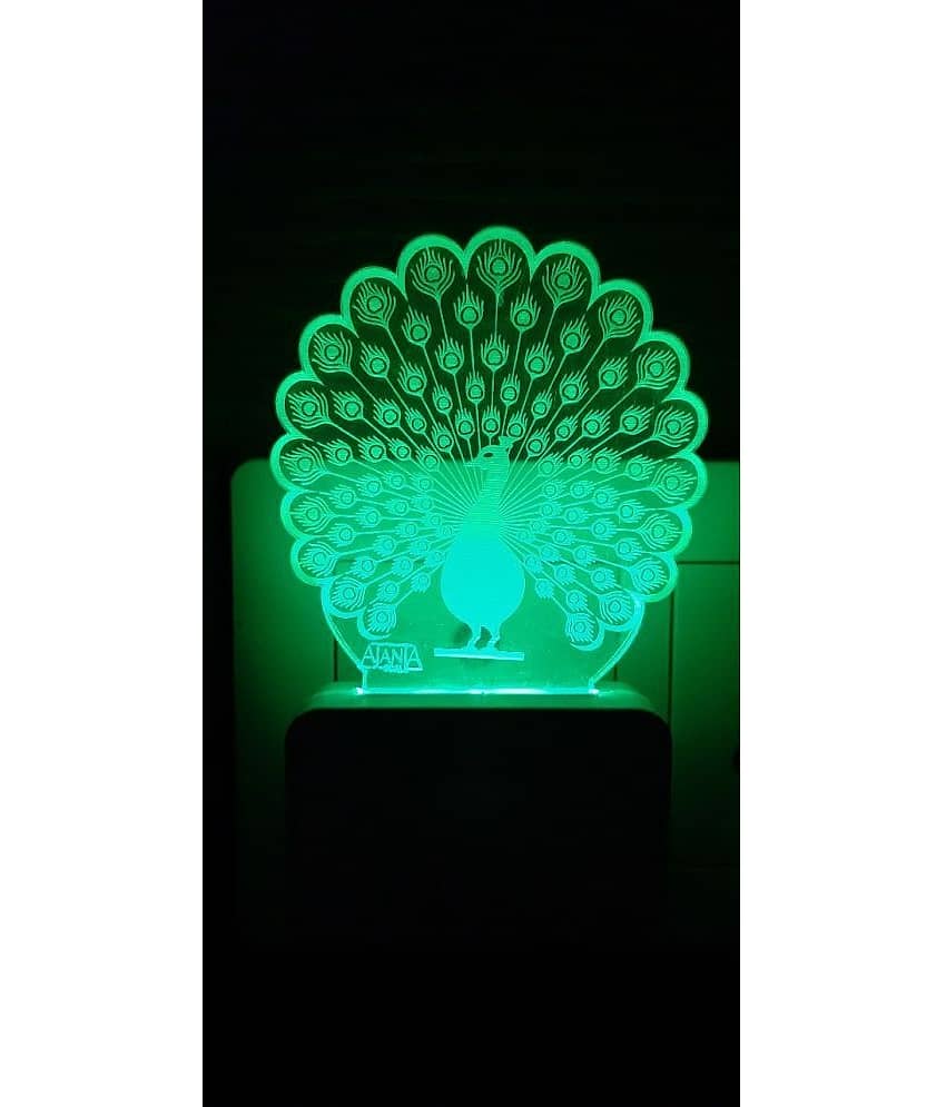 SUPERAJANTA PEACOCK 2057 Night Lamp Multi - Pack of 1