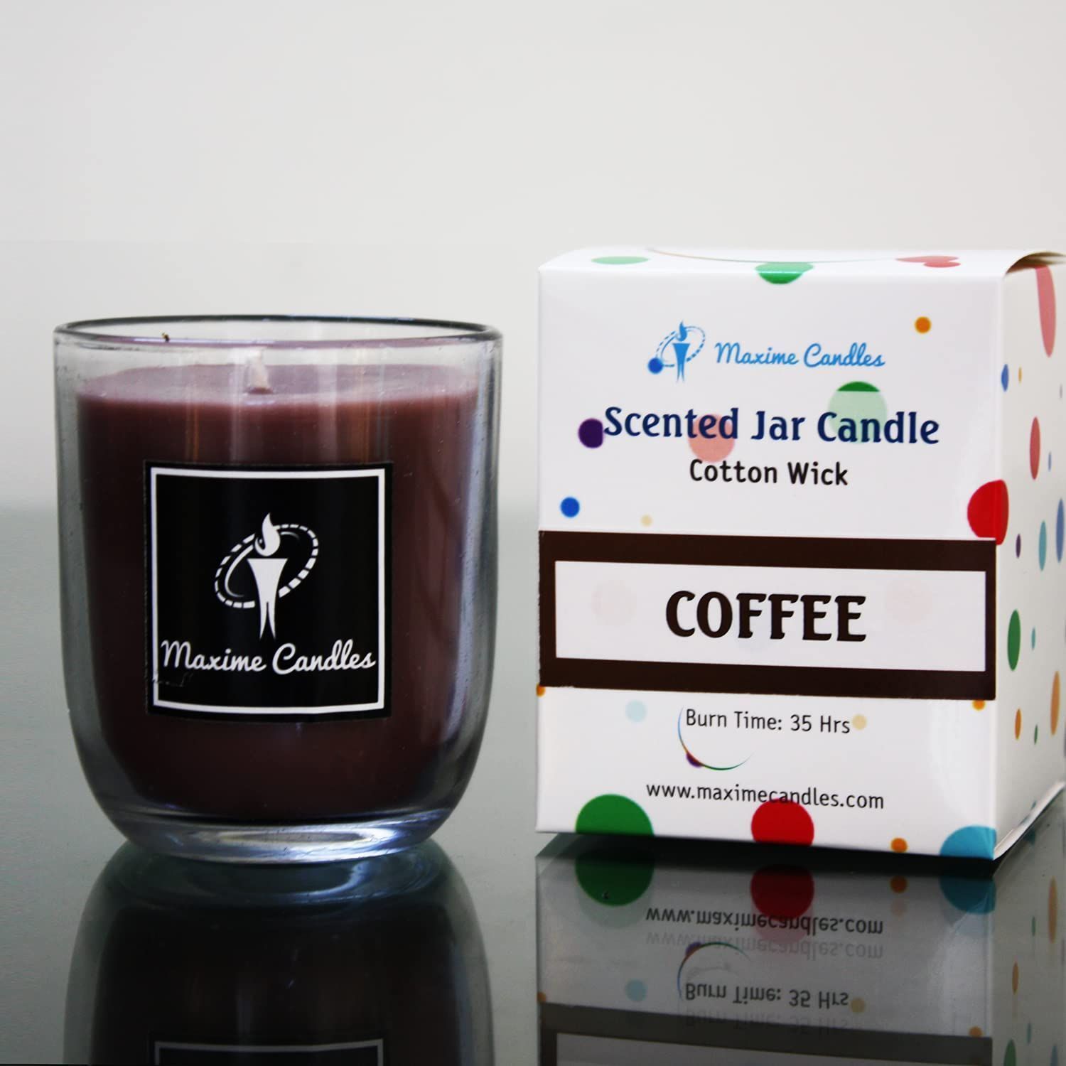 Coffee Fragranced U Shaped Glass Jar Scented Candle