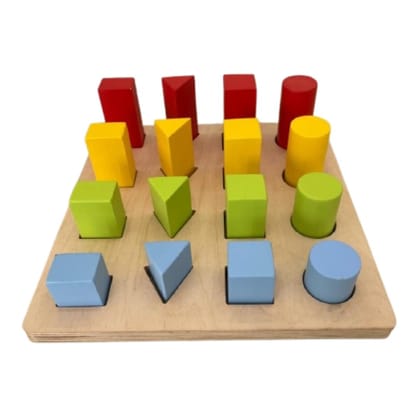 ZUVOY Step & Stack Montessori Wooden Shape Sorting & Stacking Toy for Kids | Color & Size Recognition | Fine Motor Skill Development | Educational STEM Toy for Toddlers (3+ Years)