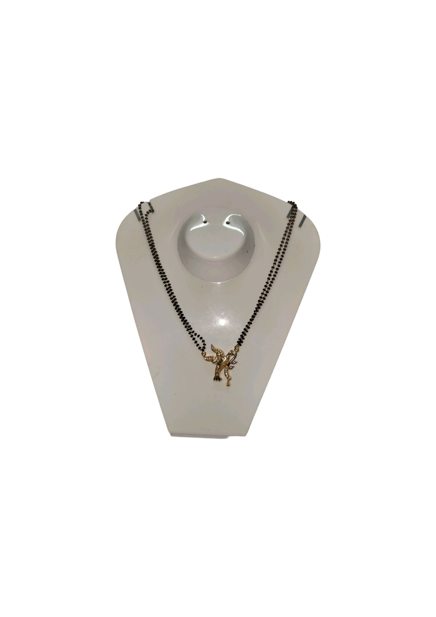 Black Beads Mangalsutra with Gold Plated Pendant for Women