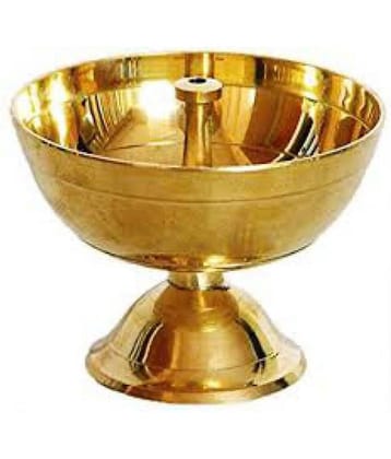 Lucknow Pujan Store Brass Akhand Diya - Pack of 1