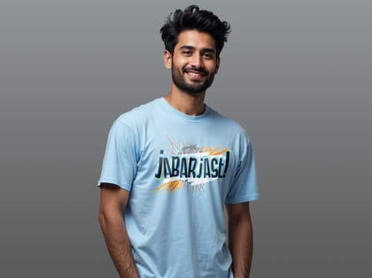 Taarak Mehta Ka Ooltah Chashmah| Regular Fit Front Printed Blue T-Shirts (JABARJAST)