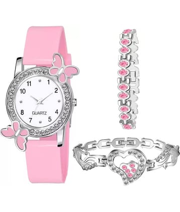 EEWHI Pink Silicon Analog Womens Watch