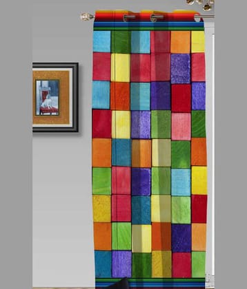 Home Style Single Long Door Eyelet Polyester Curtains Multi Color