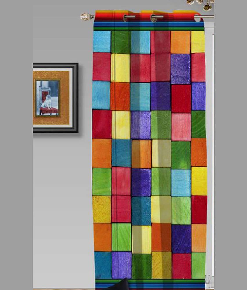 Home Style Single Long Door Eyelet Polyester Curtains Multi Color
