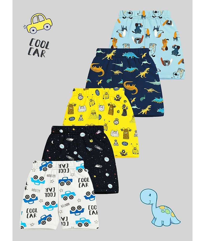 Kuchipoo Pack of 5 Cotton Blend Shorts For Boys ( Multi Color )