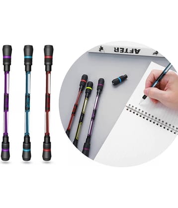 Spinner Rotatable Gaming Finger Pens - Without Pen Refill, Non Slip Coated Rotatable Gel Pen Mod Spinning Pen with Weighted for Playing Student (Pack of 3)