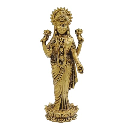 Traditional Brass Lakshmi Mata Statue for Home Temple & Gifting, Height : 4.5 Inch (BSMAS1868 L)