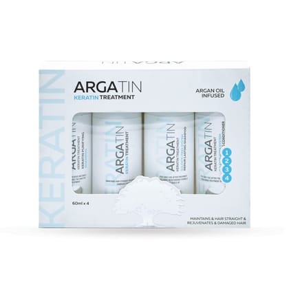 Argatin Monodose Kit Keratin Smoothing Treatment Cream | Purifying Shampoo| Conditioner And Hair Repair Shampoo | Professional For Straightening And Smoothing 240 Ml