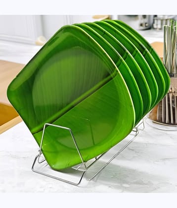 Inpro 6 Pcs Melamine Dark Green Full Plate