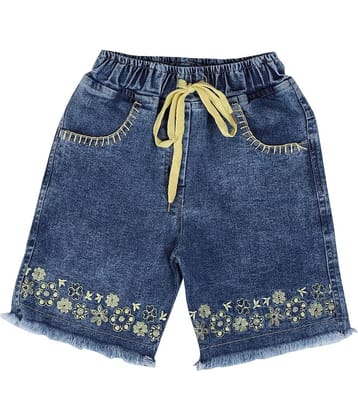 Cremlin Clothing - Blue Denim Girls Hot Pants ( Pack of 1 )