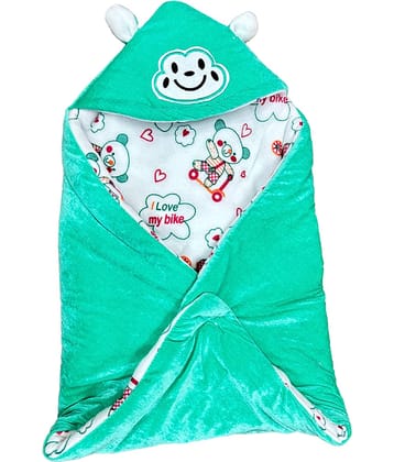 OLENE Polar Fleece Plain Single Size Kids Blankets - Sea Green ( Pack of 1 )