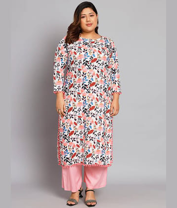 Tissu - White Straight Rayon Women's Stitched Salwar Suit ( Pack of 1 )