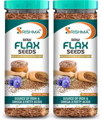 Srishma Raw Unroasted Flax Seeds (Pack of 2) Brown Flax Seeds 200 gm each (Pack of 2)