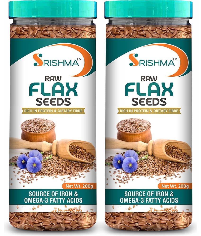 Srishma Raw Unroasted Flax Seeds (Pack of 2) Brown Flax Seeds 200 gm each (Pack of 2)