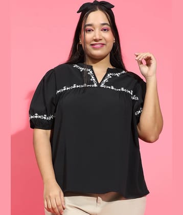 Oxolloxo Women's Polyester Regular Top ( Black )