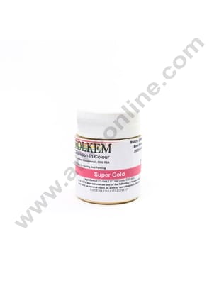 Rolkem Super Gold Metallic Edible Luxury Luster Dusting Powder 50grm,By Cake Decor
