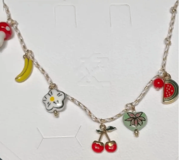 Anti Tarnish Stainless Steel Fruity Charm Necklace