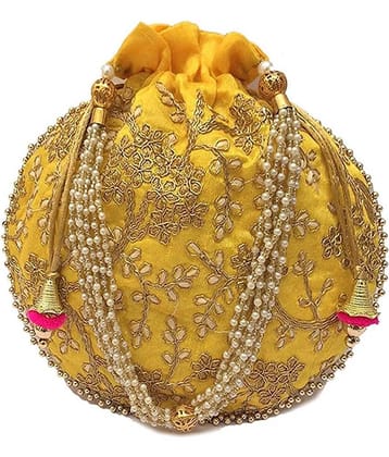 Raj Yellow Silk Handheld