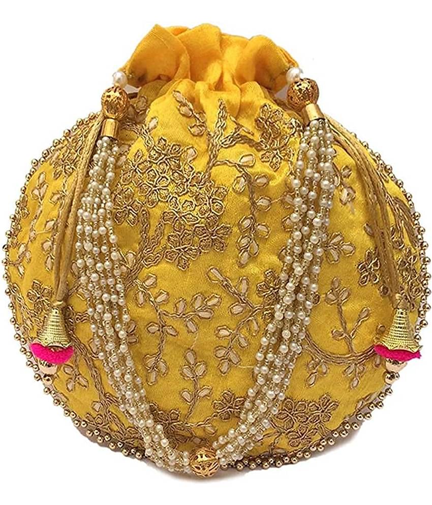 Raj Yellow Silk Handheld