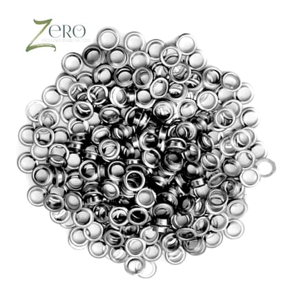 Brand Zero Silver Colour Eyelits Standard Size - Pack of 100 pcs