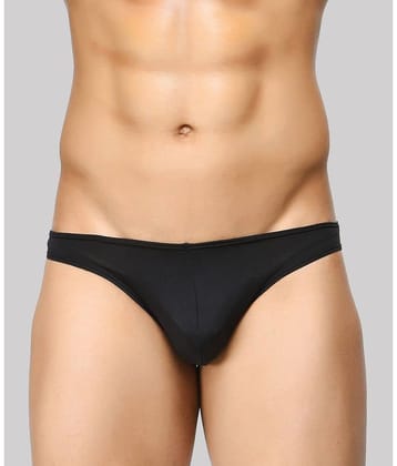BASIICS By La Intimo Pack of 1 Polyester Briefs For Men's ( Black )