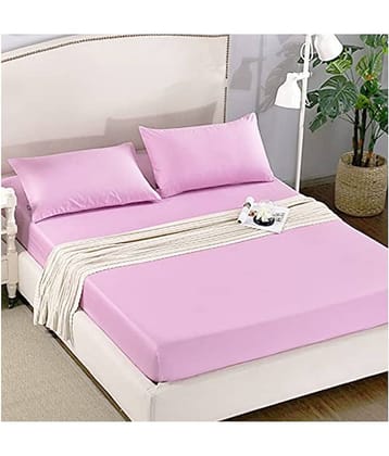 House Of Quirk Polyester Queen Bedsheet ( Lavender )