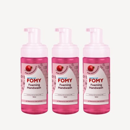 INTERCORP FOMY Antibacterial Soft Refreshing Foam Hand Wash, 160 ml Each (Pink Pomegranate - Pack of 3) INTERCORP FOMY Antibacterial Soft Refreshing Foam Hand Wash, 160 ml Each (Pink Pomegranate - Pack of 3)