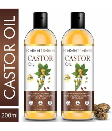 Kayamaya Premium Cold Pressed Castor Oil for Skin and Hair Oil 100 mL Pack of 2