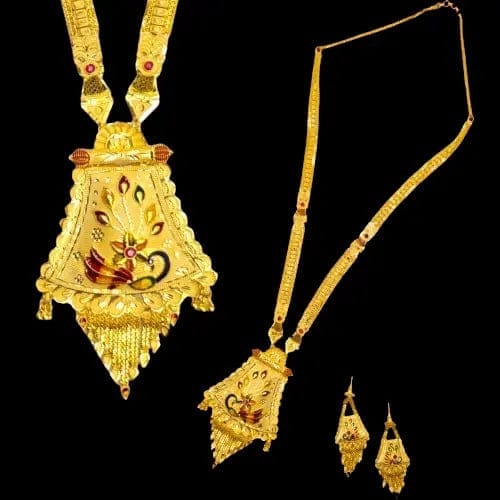 Exquisite 2 Gram Gold Necklace Set with Unique Design