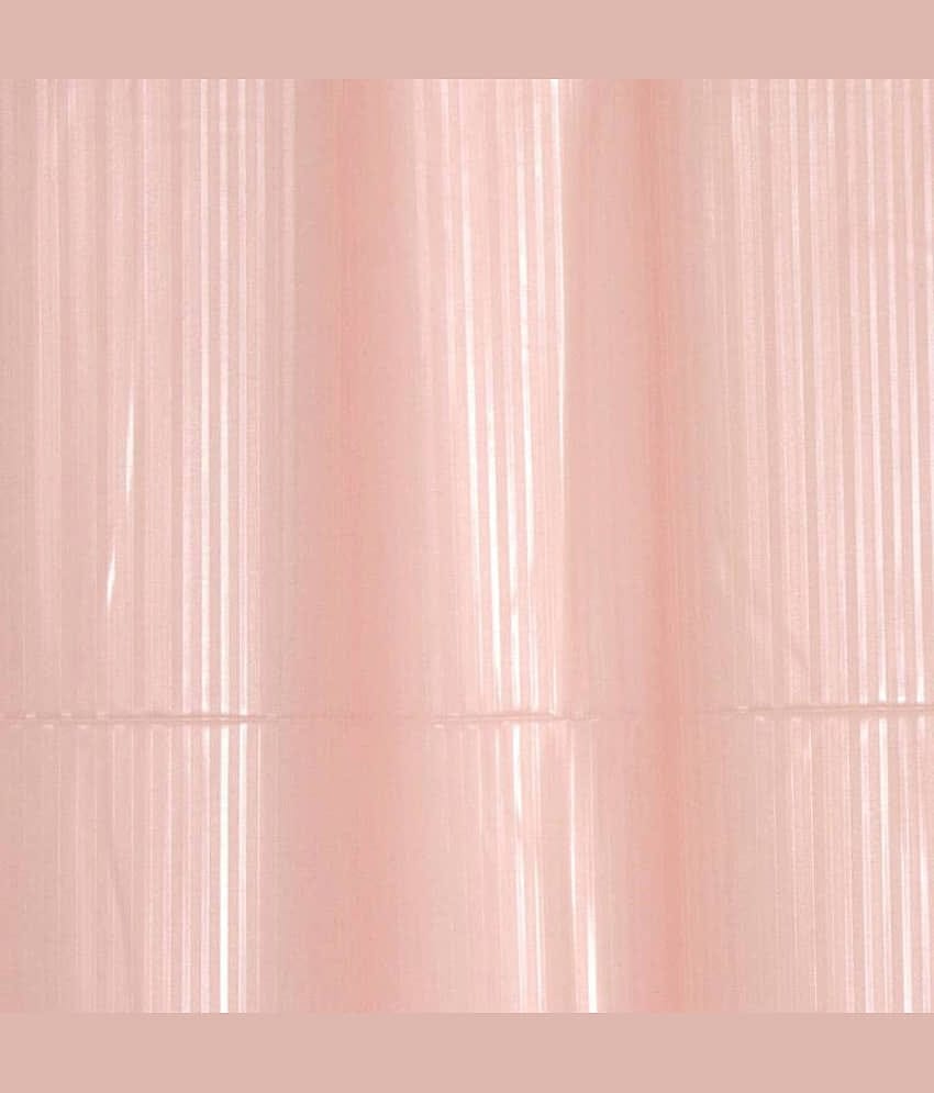 CASA FURNISHING Pink PVC Shower Curtain ( Single )