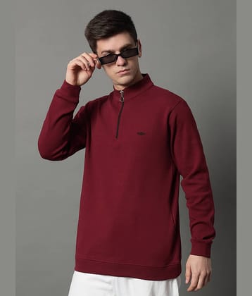 GET GOLF Fleece High Neck Men's Sweatshirt - Maroon ( Pack of 1 )