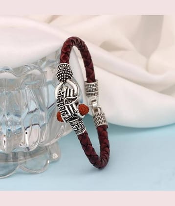 PAYSTORE Silver Plated Mahakal Rudraksha Kada For  Men & Women