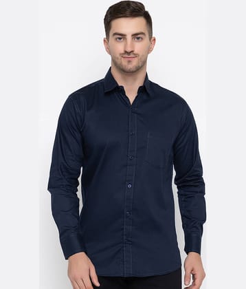 MODERNITY Cotton Blend Regular Fit Solids Full Sleeves Men's Casual Shirt - Blue ( Pack of 1 )
