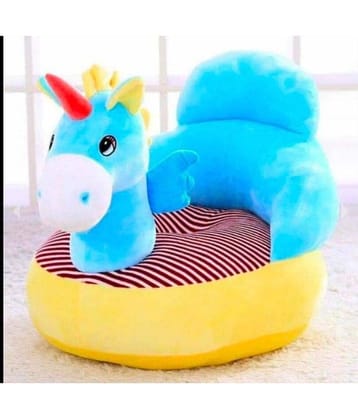 KIDS WONDERS Imported Velvet Kids Sofa Comfortable Soft Plush Cushion Sofa Seat | Rocking Chair for Kids (SkyBlue Unicorn)